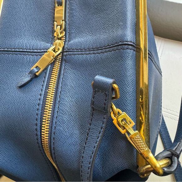 J. Crew 100% Real Leather Purse Tote Bag W Old Gold Zippers Excellent Condition - Picture 8 of 16